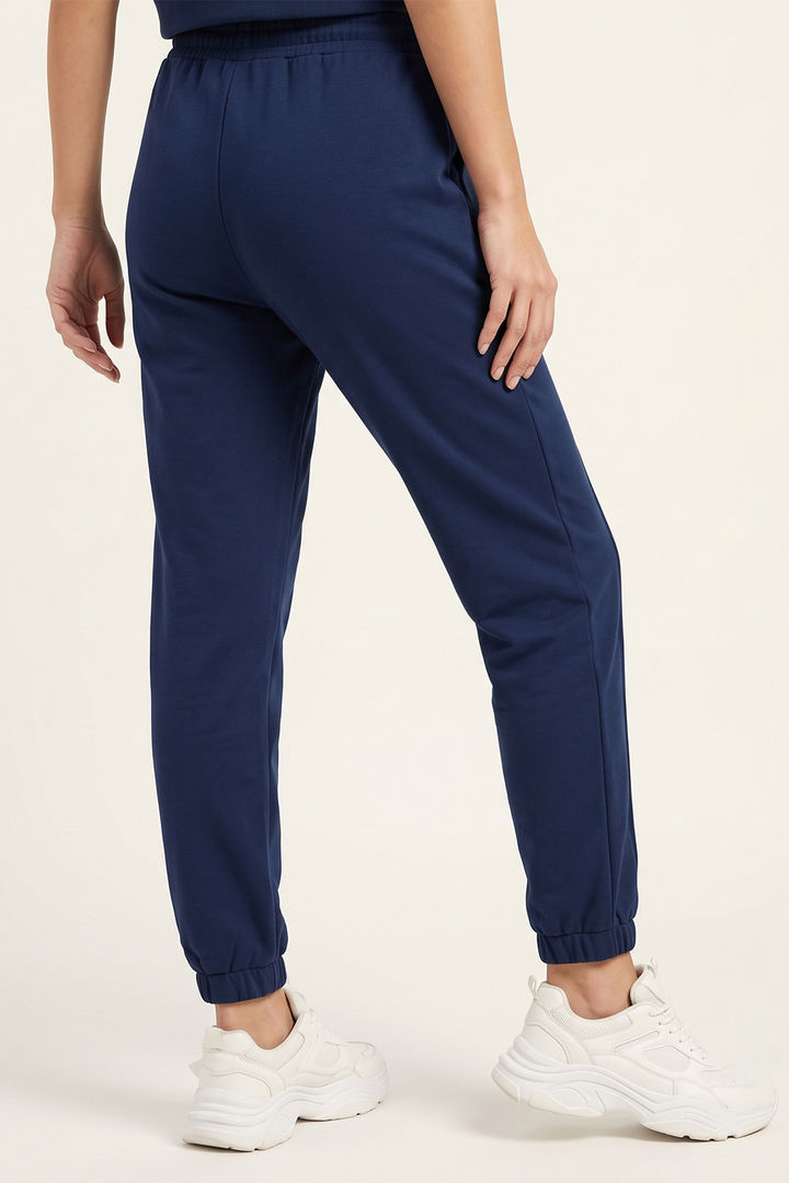 Zivame Knit Poly Athleisure Joggers - Navy Peony — image 4
